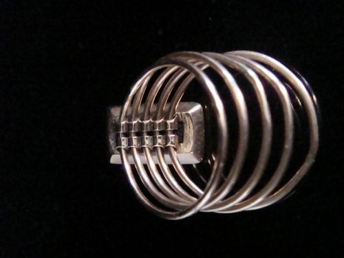 VICTORIAN 18CT ROSE GOLD TURQUOISE BUCKLE PEARL HAREM STACKING RING 5 ROW BAND - ADDITIONAL PHOTO 1