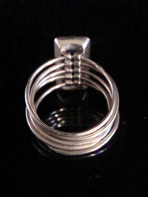 VICTORIAN 18CT ROSE GOLD TURQUOISE BUCKLE PEARL HAREM STACKING RING 5 ROW BAND - ADDITIONAL PHOTO 3