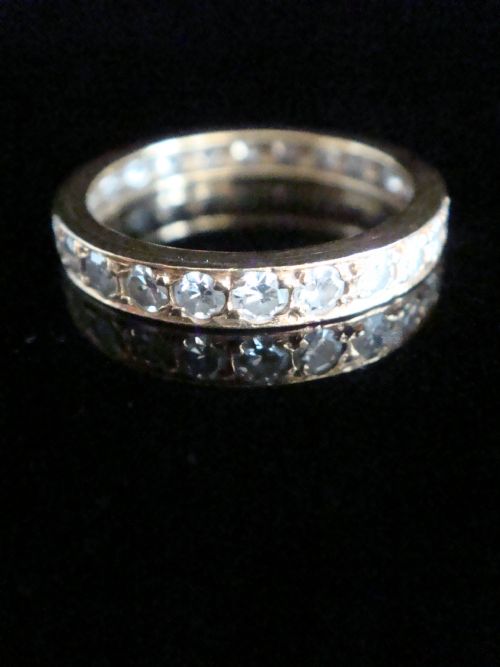 art deco 18ct yellow gold full eternity diamond ring 22g size i 12 085ct - CATEGORY: ANTIQUE JEWELLERY - DATED 1920
