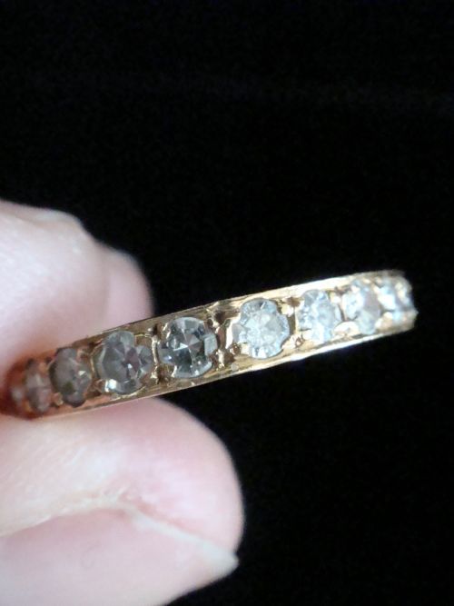 ART DECO 18CT YELLOW GOLD FULL ETERNITY DIAMOND RING 22G SIZE I 12 085CT - ADDITIONAL PHOTO 2
