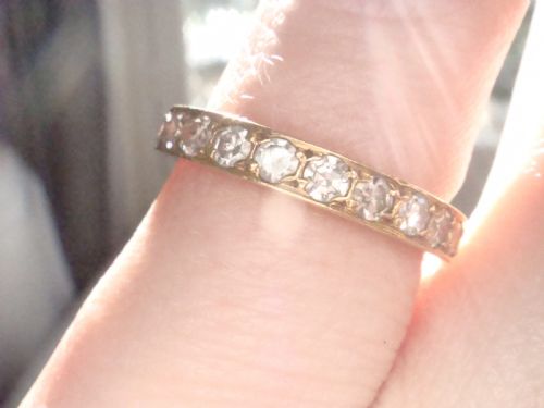 ART DECO 18CT YELLOW GOLD FULL ETERNITY DIAMOND RING 22G SIZE I 12 085CT - ADDITIONAL PHOTO 3