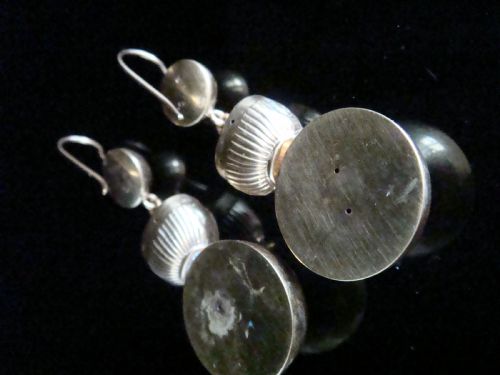 VERY LARGE VICTORIAN 9CT YELLOW GOLD EARRINGS FINE QUALITY 58G - ADDITIONAL PHOTO 4