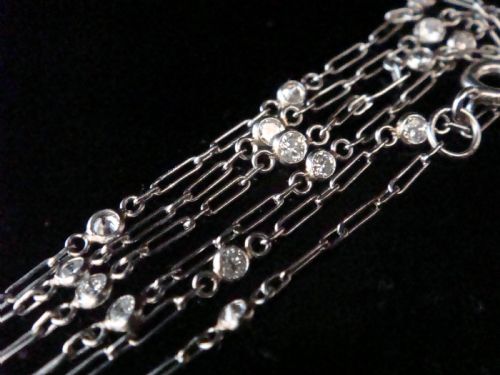 VINTAGE PLATINUM DIAMOND CHAIN NECKLACE 18INCHES 32G 080CT - ADDITIONAL PHOTO 1