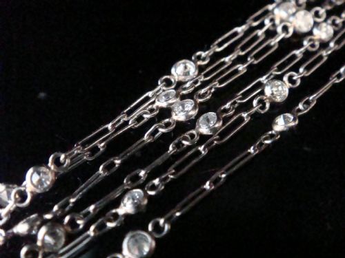 VINTAGE PLATINUM DIAMOND CHAIN NECKLACE 18INCHES 32G 080CT - ADDITIONAL PHOTO 2