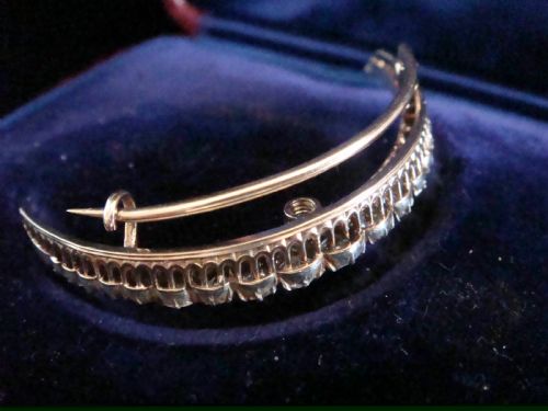 VICTORIAN 18CT DIAMOND CRESCENT BROOCH AND HAIR PIN CONVERSION FITTED CASE - ADDITIONAL PHOTO 4