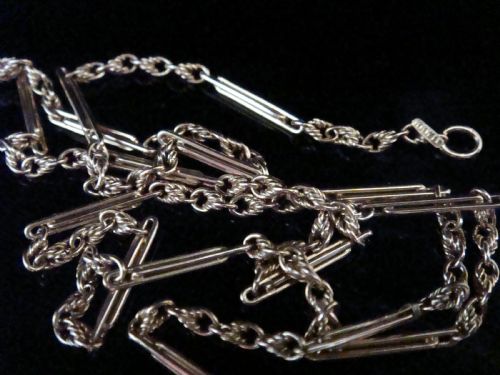 EDWARDIAN 9CT YELLOW GOLD FETTER TROMBONE CHAIN 175 58G - ADDITIONAL PHOTO 2
