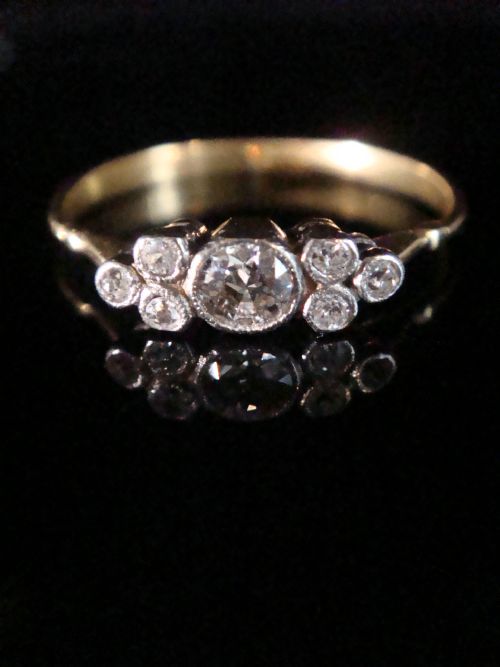 EDWARDIAN 18CT PLATINUM NATURAL OLD CUT DIAMOND 030CT RING - ADDITIONAL PHOTO 1
