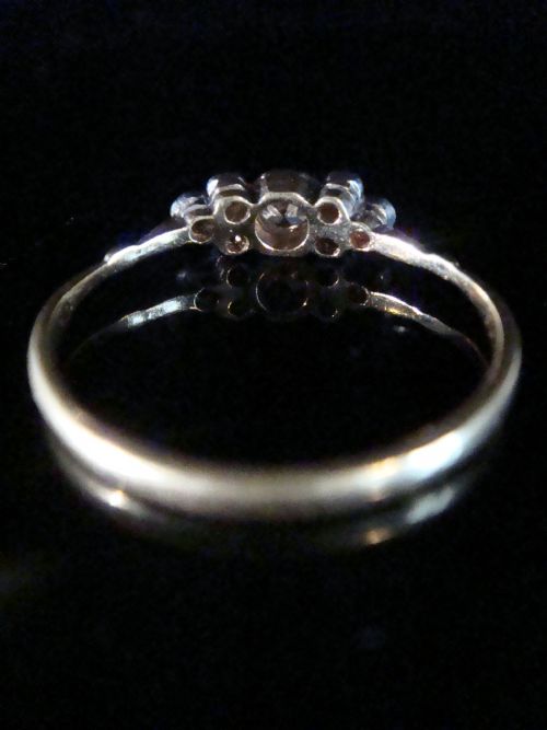 EDWARDIAN 18CT PLATINUM NATURAL OLD CUT DIAMOND 030CT RING - ADDITIONAL PHOTO 2