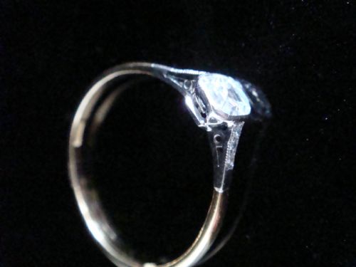 EDWARDIAN 18CT PLATINUM YELLOW GOLD ANTIQUE ASCHER DIAMOND SOLITAIRE 050CT - ADDITIONAL PHOTO 1