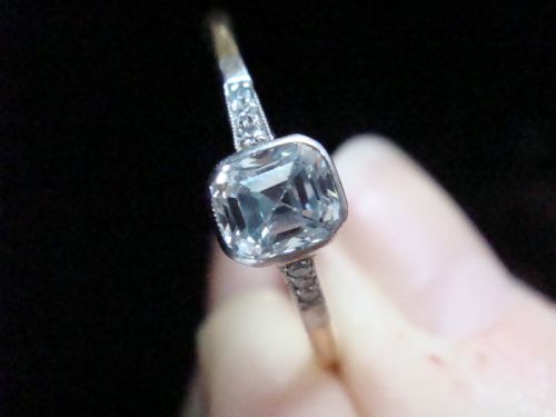 EDWARDIAN 18CT PLATINUM YELLOW GOLD ANTIQUE ASCHER DIAMOND SOLITAIRE 050CT - ADDITIONAL PHOTO 5