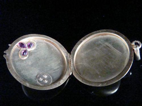 ART NOUVEAU 18CT HIGH CARAT FRENCH RUBY SEED PEARL LOCKET PENDANT 5G - ADDITIONAL PHOTO 3