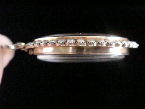 VICTORIAN EDWARDIAN 9CT YELLOW GOLD GLASS SEED PEARL BOW SHAKER GOLD LOCKET 76G - ADDITIONAL PHOTO 3