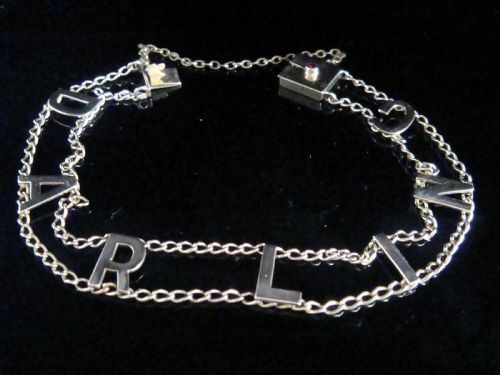 edwardian 9ct rose gold 'darling' letter bracelet 61g 75 inches - CATEGORY: ANTIQUE JEWELLERY - DATED EDWARDIAN