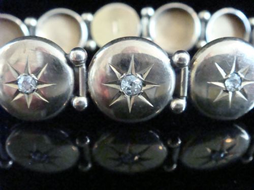 EDWARDIAN 9CT YELLOW GOLD STAR CELESTIAL OLD CUT DIAMOND BRACELET 116G - ADDITIONAL PHOTO 2