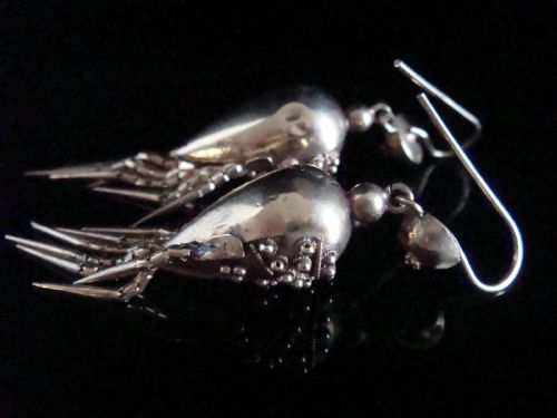 VICTORIAN HIGH CARAT 15CT ORNATE DROP EARRINGS 54G - ADDITIONAL PHOTO 3