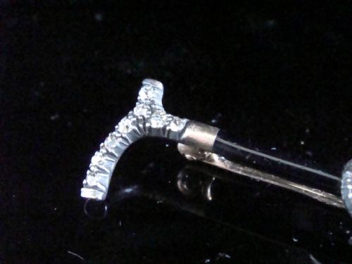 EDWARDIAN 18CT YELLOW GOLD PLATINUM DIAMOND HEART STICK BROOCH - ADDITIONAL PHOTO 3