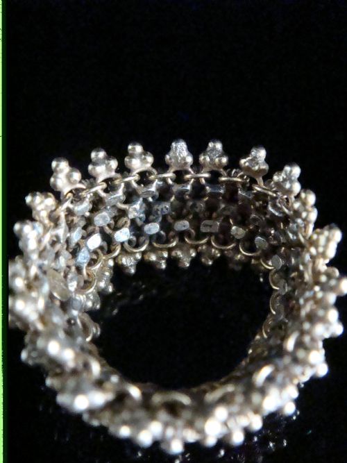 VICTORIAN 18CT 18K YELLOW GOLD CHAIN LINK MESS RING FLEXIBLERARE - ADDITIONAL PHOTO 3