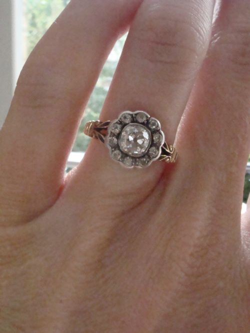 VICTORIAN 18CT OLD CUT DIAMOND CLUSTER 105CT CENTRE 075CT - ADDITIONAL PHOTO 6