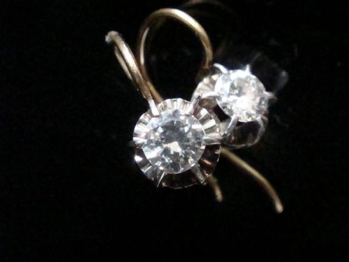 ORIGINAL EDWARDIAN 18CT OLD BRILLIANT CUT DIAMOND DROP SOLITAIRE 060CT EARRINGS - ADDITIONAL PHOTO 3