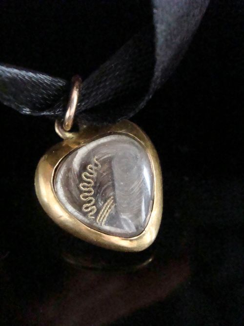 VICTORIAN 15CT HIGH CARAT GARNET HEART MEMORIAL PUFF PENDANT LOCKET 29G - ADDITIONAL PHOTO 3