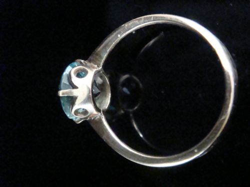 EDWARDIAN 9CT YELLOW ROSE GOLD NATURAL BLUE ZIRCON SOLITAIRE 250CT RING - ADDITIONAL PHOTO 2