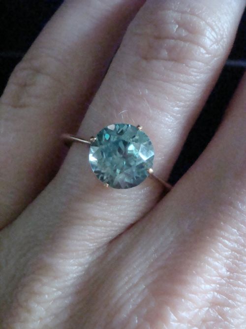 EDWARDIAN 9CT YELLOW ROSE GOLD NATURAL BLUE ZIRCON SOLITAIRE 250CT RING - ADDITIONAL PHOTO 3