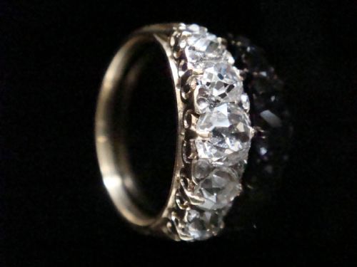 VICTORIAN 18CT YELLOW GOLD OLD CUT DIAMOND 155CT 5 STONE RING - ADDITIONAL PHOTO 5