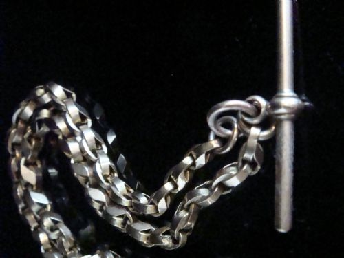 EDWARDIAN 9CT ROSE GOLD UNUSUAL LINK ALBERT DOUBLE DOG CLIP T BAR 227G 16 - ADDITIONAL PHOTO 1
