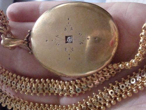 HEAVY VICTORIAN 15CT OR HIGHER 165INCHES COLLAR DIAMOND LOCKET 526GRAMS - ADDITIONAL PHOTO 6