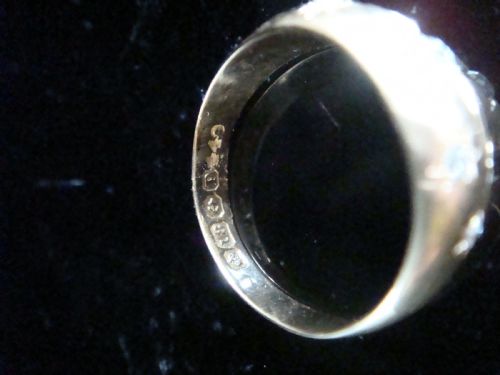 VICTORIAN 18CT 18K ORNATE YELLOW GOLD BAND OLD CUT DIAMOND STAR GYPSY BAND - ADDITIONAL PHOTO 2