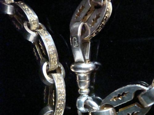 VICTORIAN 9CT YELLOW GOLD UNUSUAL LINK STAR ALBERT DOG CLIP T BAR 27G 14 - ADDITIONAL PHOTO 2