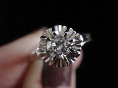 VINTAGE 18CT WHITE GOLD DIAMOND SOLITAIRE RING SI1 AND HI COLOUR 040CT - ADDITIONAL PHOTO 3