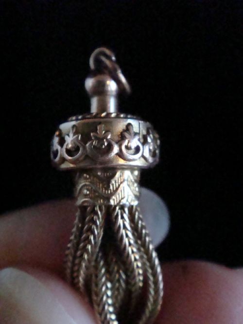 ORIGINAL VICTORIAN 15CT YELLOW GOLD TASSEL PENDANT 35G - ADDITIONAL PHOTO 2