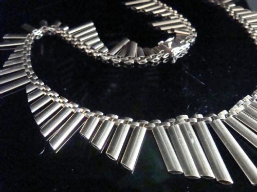 VINTAGE 1960S RETRO 9CT YELLOW GOLD SUPERB CLEOPATRA COLLAR 47G 19INCHES - ADDITIONAL PHOTO 1