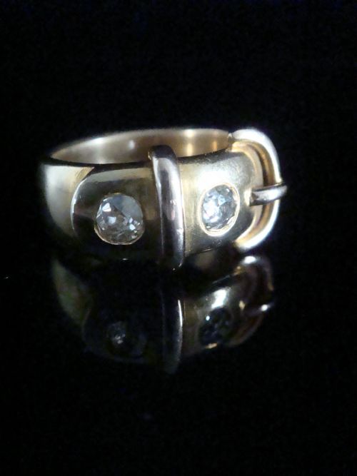 heavy victorian 18ct yellow gold buckle band old cut diamond 060ct ring 131g - CATEGORY: ANTIQUE JEWELLERY - DATED VICTORIAN