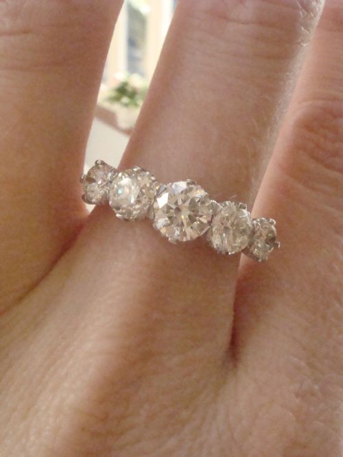 1960S PLATINUM DIAMOND 5 STONE RING 215CT VS1VS2 HI COLOUR - ADDITIONAL PHOTO 3