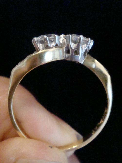 EDWARDIAN 18CT PLATINUM 130CT TRANSITIONAL CUT TOI ET MOI HI COLOUR VS1SI1 - ADDITIONAL PHOTO 1