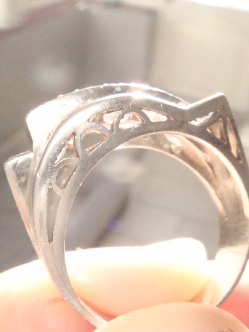 ART DECO 1920S PLATINUM DIAMOND 250CT PAVE SET TANK RING - ADDITIONAL PHOTO 9