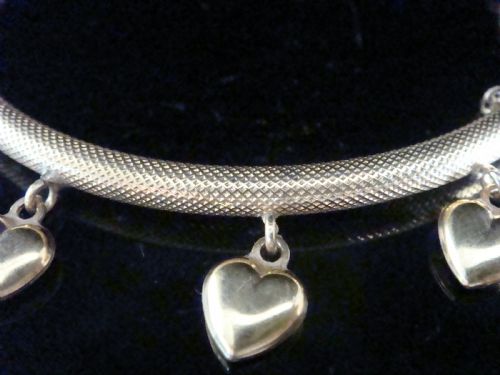VICTORIAN 15CT 15K YELLOW GOLD PUFF HEART JINGLE BANGLE INTERNAL BELLS PRISTINE - ADDITIONAL PHOTO 1