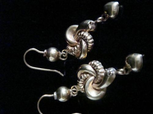 EDWARDIAN VICTORIAN 9CT YELLOW GOLD SNAKE HEART DROP EARRINGS 53G - ADDITIONAL PHOTO 5