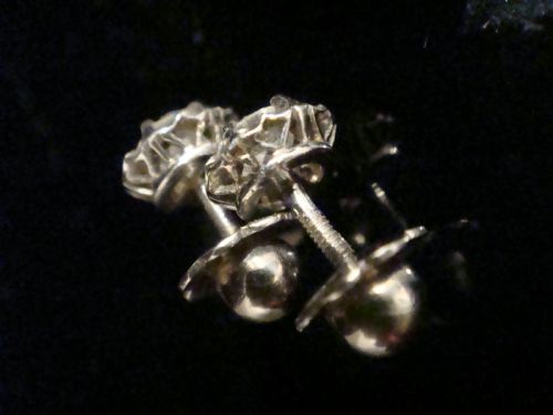 EDWARDIAN FRENCH 18CT DIAMOND STUD EARRINGS 070CT IN WHITE GOLD - ADDITIONAL PHOTO 1
