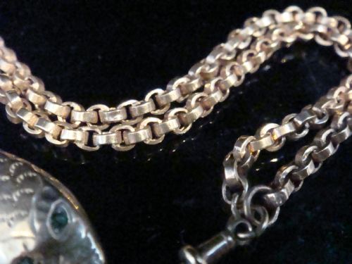 EDWARDIAN 9CT ROSE GOLD ORNATE BRACELET WITH SNAKE AND HEART DOG TAG CLASP 92G - ADDITIONAL PHOTO 2