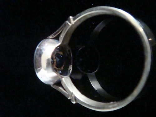 ART DECO PLATINUM 18CT SAPPHIRE AND OLD CUT DIAMOND PAVE 4 LEAF CLOVER RING - ADDITIONAL PHOTO 3