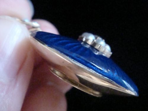 VICTORIAN ORIGINAL 15CT 15K HIGH CARAT PEARL DIAMOND ENAMEL HEART PENDANT LOCKET - ADDITIONAL PHOTO 2
