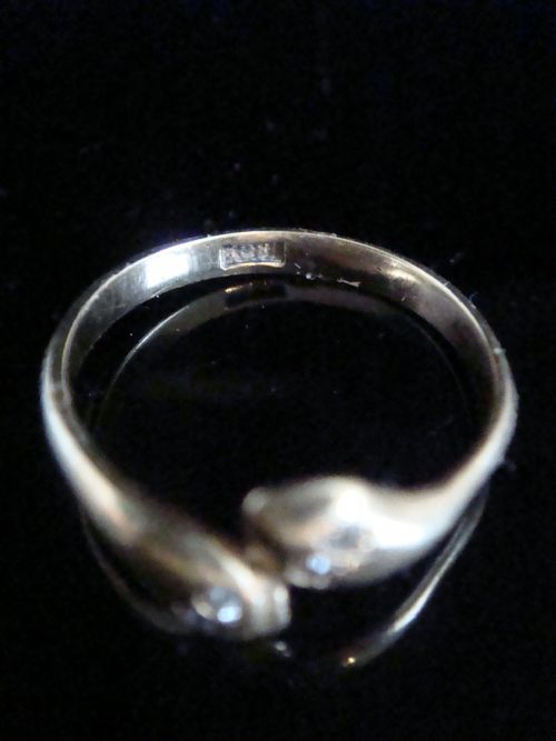 VICTORIAN 18CT OLD CUT DIAMOND SNAKE RING 22G RING SIZE M - ADDITIONAL PHOTO 2