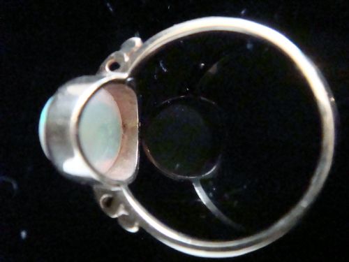 EDWARDIAN 9CT YELLOW GOLD NATURAL SOLID OPAL SOLITAIRE IN PERFECT CONDITION - ADDITIONAL PHOTO 3