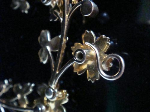 VICTORIAN 15CT YELLOW GOLD SEED PEARL LAVALIERE NECKLACE ALLOWING DROP PENDANT - ADDITIONAL PHOTO 4