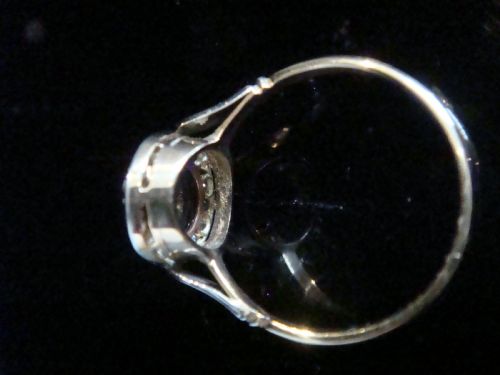 EDWARDIAN PLATINUM 18CT YELLOW GOLD CABOCHON SAPPHIRE ROSE CUT DIAMOND CLUSTER RING - ADDITIONAL PHOTO 3