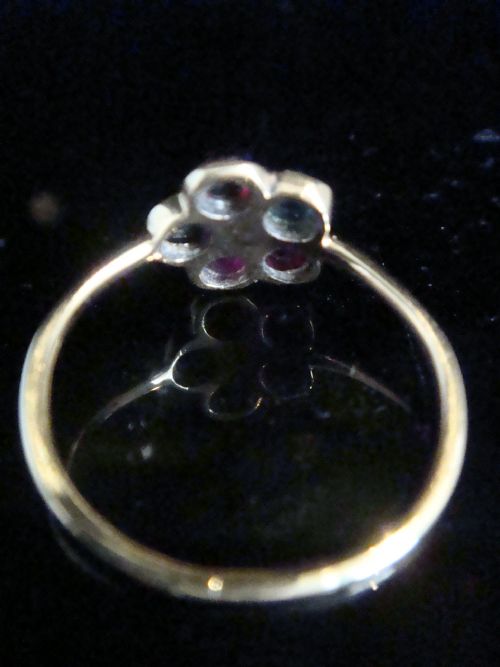 VICTORIAN 15CT REGARD CLUSTER DIAMOND EMERALD AMETHYST RUBY GARNET CLUSTER - ADDITIONAL PHOTO 4