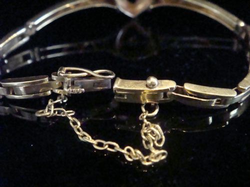 EDWARDIAN 9CT YELLOW GOLD HEART PEARL AND DIAMOND BRACELET 107G - ADDITIONAL PHOTO 3